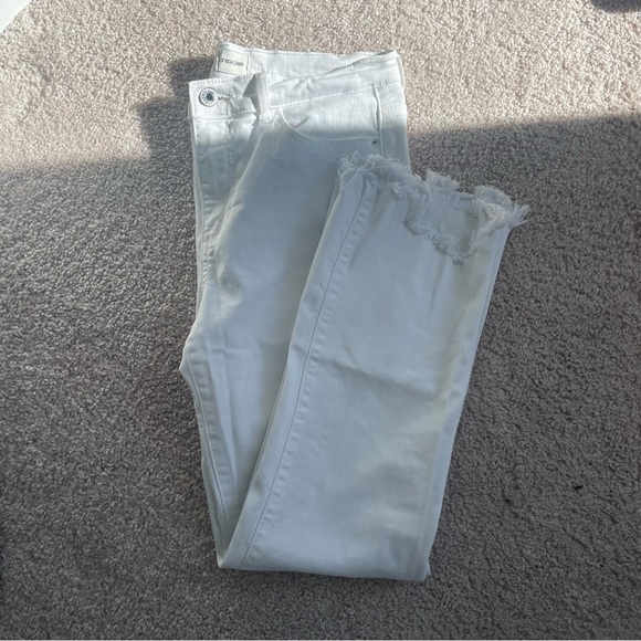 Sneak Peek High Rise Distressed White Jeans - Picture 3 of 3